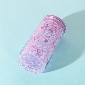 Gobelet en plastique de 12 oz en forme d'arc, double paroi, pour cola, écologique, couleur gelée, avec paille, type Mason, pour boissons glacées - Product Image 4