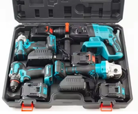 Paket Kombo Tanpa Kabel 21V Li-ion 4in1 Bor Palu Gerinda Kunci Impak untuk Konstruksi