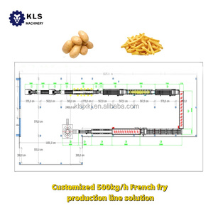 KLS profesyonel patates cipsi fransız kızartma hattı aperatif hattı otomatik işleme makineleri entegre yıkama soyma kesme kurutma - Product Image 3