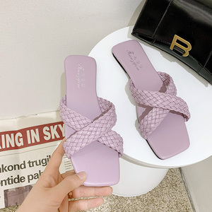 2022 dệt phẳng dép phụ nữ chéo Dép <span class=keywords><strong>007</strong></span> - Product Image 3