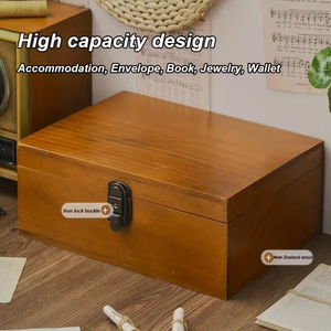 Caja de Madera Vintage de <span class=keywords><strong>Tres</strong></span> Tamaños con Cerradura y Llave para Accesorios de Cocina, Baño y Dormitorio, Cajas de Madera con Cerradura - Product Image 3
