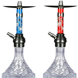 Clear Glass <b>Hookah</b> Modern Metal Stem Tobacco <b>Pipe</b> Bowl Accessory for Lounge and Party - Product Image 1