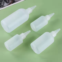 Vente en gros 10ml 20ml 30ml 50ml 100ml Bouteille de colle translucide à pointe pressable Bouteille d'huile de grêle en plastique avec bouchon de distribution ouvert par torsion