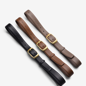 <span class=keywords><strong>Ceinture</strong></span> en cuir premium <span class=keywords><strong>noir</strong></span> <span class=keywords><strong>et</strong></span> marron pour femmes avec boucle dorée pour robes - Product Image 4