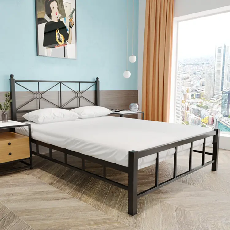 Cheap Bedroom Furniture Set Double Horizontal King Size Queen Bunk Metal Beds Frame Bedroom Furniture Set