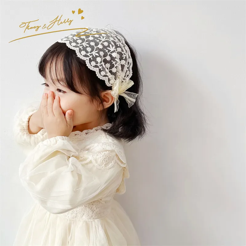 Tracy & Herry Korean New Korean Kids Retro Princess Style Lace Children's Hair Band Baby Girls Hair Accessories Headband