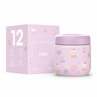Bocal alimentaire isotherme Hong Ling 12oz pour enfants, portable, avec motifs mignons, pour l'école