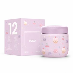 Bocal alimentaire isotherme Hong Ling 12oz pour enfants, portable, avec motifs mignons, pour l'école - Product Image 1
