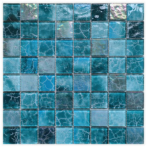 36x36mm azul iridiscente vidrio mosaico azulejos para pared Backsplash cristal DIY piscina cocina baño Decoración - Product Image 4