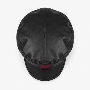 Wholesale Custom Logo Heat-Transfer Printed Flat Embroidered PU Faux Leather Adjustable Unisex Four Seasons <b>Beret</b> Hat Luxury - Product Image 5