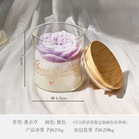 Décoration d'intérieur personnalisée, bougies parfumées en cire de soja de luxe créatives en forme de rose, bougies dans un verre floral