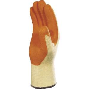 DELTA PLUS - VE730OR08 Gant tricoté en polyester jaune-orange avec paume enduite de latex (multi-pack) - EAN 3295249023935 GLOVES - Product Image 2