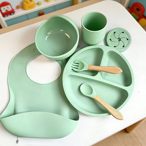 Juego de <span class=keywords><strong>Cubiertos</strong></span> <span class=keywords><strong>para</strong></span> Niños en Oferta, Baberos <span class=keywords><strong>para</strong></span> Bebés, Plato con Succión, Juego de Vajilla de Silicona <span class=keywords><strong>para</strong></span> Bebés, Accesorios <span class=keywords><strong>para</strong></span> Bebés - Product Image 4