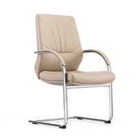 Chaise de bureau exécutive en cuir moderne avec hauteur réglable, design ergonomique, pied fixe pour la maison et le bureau