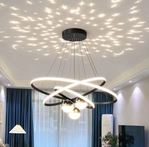 Lámparas Colgantes LED Modernas de Lujo con Diseño de Cielo Estrellado, Proyección de Aluminio, Lámparas de Techo para Interiores, Instalación Profesional - Product Image 4