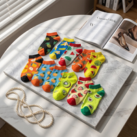 Chaussettes courtes en coton tricoté fin, personnalisées avec broderie, absorbantes, respirantes, mignonnes, côtelées, décontractées, pour l'été – Vente en gros