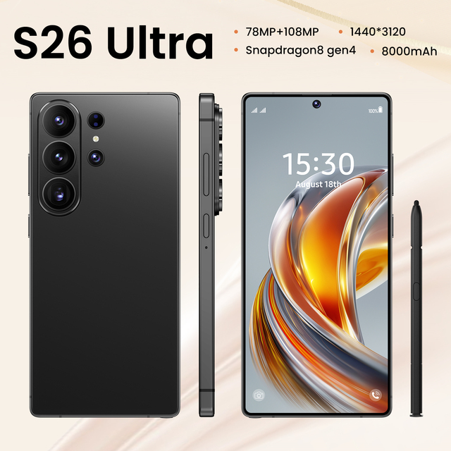 High Configuration Budget Wholesale S26 Ultra 2026 5g Phone || Factory Cheap Price || 108mp Rear Camera, Dual-sim & Full View Di