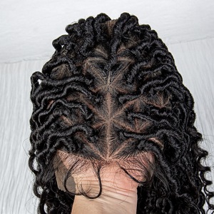 Perruque en dentelle tressée Boho Rive Locs perruque de cheveux au crochet perruque complète en dentelle synthétique frontale avec cheveux naturels de bébé Vente en gros - Product Image 6