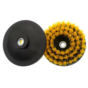 5 Inch Hollow Rodless M14-2 Electric Cleaning Brush Yellow Car Drill Cleaning Brush Car Wash Brush for Clean
