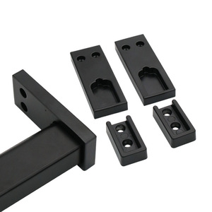 Aluminum Alloy <b>Wardrobe</b> Hanging Rod Square Clothes Rack Black Wall Mount Non Detachable For <b>Wardrobe</b> Cabinet - Product Image 2