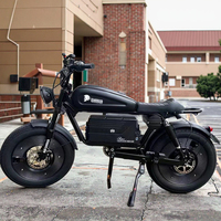 Vélo électrique tout-terrain Urban Commuter 20 pouces à pneus larges, style rétro Cafe Racer, 1500W, batterie lithium 48V, vélo électrique vintage