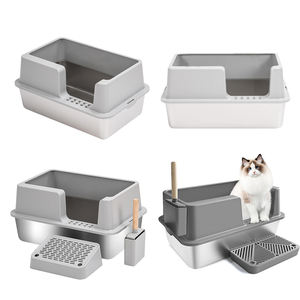 Boîtier de nettoyage rapide en acier inoxydable Boîte <span class=keywords><strong>à</strong></span> bacs <span class=keywords><strong>à</strong></span> <span class=keywords><strong>sable</strong></span> pour litière pour chat <span class=keywords><strong>avec</strong></span> <span class=keywords><strong>couvercle</strong></span> haut - Product Image 3