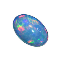 Opale naturelle ovale à jeu de couleurs intense bleu, incrustée en or K haut de gamme, accessoires DIY pour bagues, vente en gros