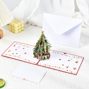 3D Christmas Tree Greeting Card Pop Up Holiday Gift Card DIY <b>Craft</b> Decorative Card - Product Image 3