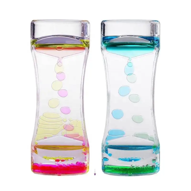 Yaratıcı yüzer renk Mix Illusion zamanlayıcı yağ cam akrilik kum saati saat ev dekoru