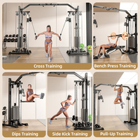 Machine à Crossover à Câbles Poulies Hautes et Basses, Équipement de Gymnastique à Domicile Entraîneur Fonctionnel, Exercice Complet du Corps, Écarté à la Poulie