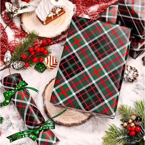 MAYPLUSS Gift Wrapping Paper Roll 17 Inch X 33 Feet Christmas Plaid Design Recyclable Holiday Gift <b>Wrap</b> - Product Image 1