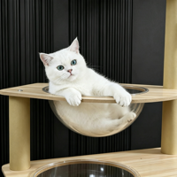 Maison pour chat intégrée de luxe, mignonne et compacte pour usage domestique, avec plateforme de saut capsule spatiale, jouet pour chat, étagère pour chat, arbre à chat, écologique