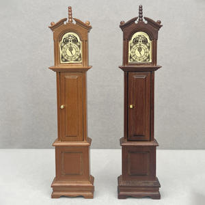 Reloj de pie de madera vintage en miniatura para casa de muñecas 1:12, accesorio de decoración retro para <span class=keywords><strong>el</strong></span> hogar - Product Image 2