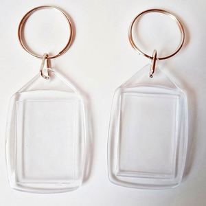 Hot Sale Promotional Cute Acrylic Blank Clear Keyrings Rectangle Photo Holder Keychain - Product Image 6