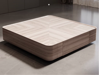 Table basse en bois massif de couleur noyer, style minimaliste italien, forme carrée, style moderne de luxe haut de gamme
