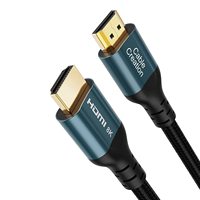 Câble HDTV Premium 8K 60Hz, Câble HDTV 2.1 tressé UHD 4K 120Hz Mâle-Mâle pour Ordinateur Portable, Moniteur, Home Cinéma