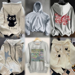 เสื้อสเวตเชิ้ตผู้หญิงถักนิตติ้งสำหรับฤดูใบไม้ร่วงและฤดูหนาว ผ้าโพลีเอสเตอร์/คอตตอน ทรงหลวม ใส่สบาย อุ่น นุ่ม สีพื้น ขายส่ง - Product Image 5