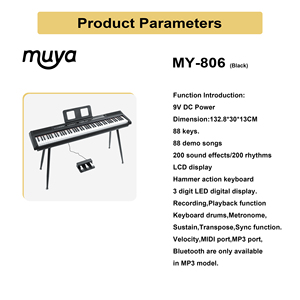 MY MUSIC MY-8061 Orgue Électrique à 88 Touches à Mécanisme à Marteau, Piano Numérique Grand Format MIDI, Clavier Électronique, Instruments de Musique - Product Image 4