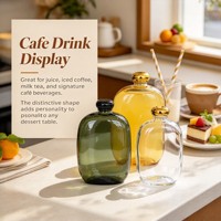 Bouteilles en verre ovales plates de qualité alimentaire de 100 ml et 500 ml avec bouchon à vis et emballage sérigraphié pour boissons gazeuses et vins de fruits