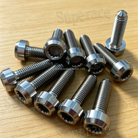 Boulon de jante fendue en titane M7x24mm, boulon à tête cannelée 12 points en titane pour jantes fendues