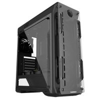 GameMax Optical Black Steel Gaming Case Mini ITX ATX Rainbow LED Fan 7-Slot Audio Front USB Ports Mid Tower Computer Stock