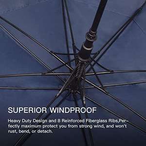 Parapluie de golf ventilé de 30 pouces à ouverture automatique, imperméable, coupe-vent, protection solaire et pluie, personnalisable avec logo, idéal pour cadeaux d'affaires en gros - Product Image 2