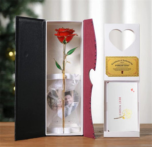 QSLH-V073 Or Offre Spéciale Rose Véritable Plaqué Or 24K Rose Trempé Dans Or 24k Pour La Saint Valentin Fête Des Mères - Product Image 1