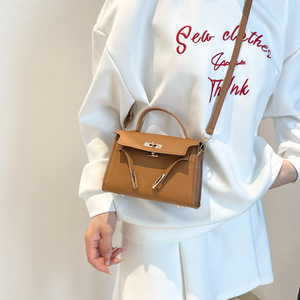 Solid Color Exquisite Mini Square Bag With <b>Lock</b> Embossed Fashion Women Shoulder Bag Trendy Crossbody Handbag - Product Image 2