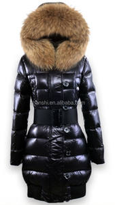 Abrigo de estilo coreano para mujer con Cuello de piel Grande Real desmontable - Product Image 1