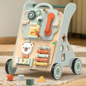 <b>1</b> <b>Year</b> <b>Old</b> Toddler Sit-to-Stand Learning <b>Toy</b> With Detachable Busy Board <b>Wooden</b> Adjustable Speed Baby Push <b>Toy</b> - Product Image 2