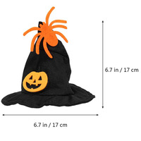 Ensemble de costumes d'Halloween pour animaux de compagnie : collier pour chat et chapeau citrouille en tissu non tissé, accessoires de décoration de fête, fabriqué à Yiwu