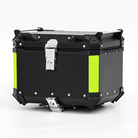 Boîte à bagages universelle pour moto 45L en alliage d'aluminium noir, fournisseur OEM personnalisé en gros