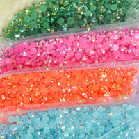 Strass en résine transparente AB à dos plat non thermocollants en vrac, 2/3/4/5/6mm, pour la décoration