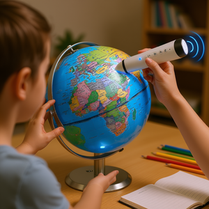 Globo Terráqueo Interactivo de 9 Pulgadas con Lápiz Inteligente, Luz Nocturna LED, para Niños, Aprendizaje Temprano, Enseñanza de Geografía - Product Image 2